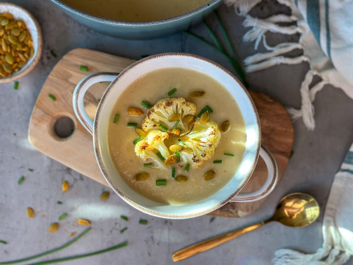 Most interesting Creamy Roasted Cauliflower Soup Recipe (Vegan Selections + Freezer Ideas) ~ Homestead and Chill